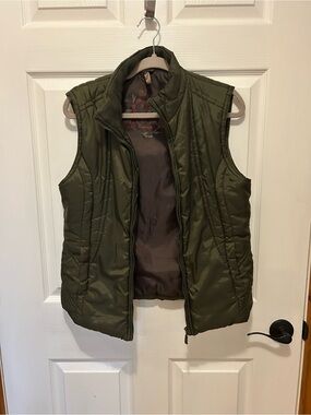 TXT Olive Green Quilted Puffer Vest
